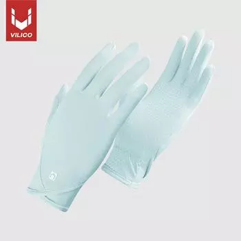 Женские летние легкие дышащие перчатки из ледяного шелка, быстросохнущие солнцезащитные перчатки для езды на велосипеде, противоскользящие UPF50 + анти-УФ-перчатки One Size