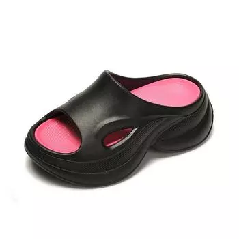 Женские летние легкие сандалии для отдыха на толстой подошве большого размера, увеличение 2025, пляжные тапочки для прогулок, женская обувь 34-35