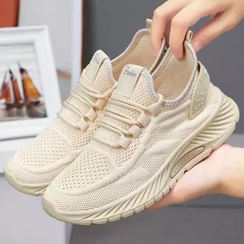 Женские летние летающие плетеные туфли, модная повседневная спортивная обувь, кроссовки с мягкой подошвой 36 белый