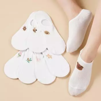 Женские летние милые мультяшные невидимые носки силиконовые нескользящие носки One size