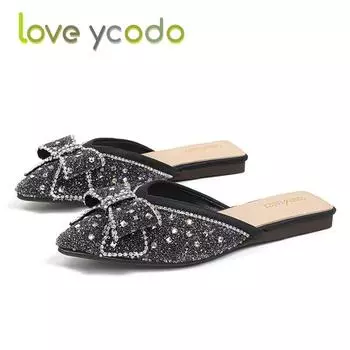 Женские летние модные декоративные тапочки с бантом, сандалии, удобные женские тапочки, большой размер 33-43 43 чёрный