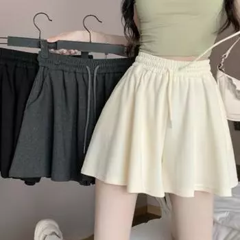 Женские летние модные шорты, однотонные спортивные шорты, повседневные универсальные брюки с высокой талией, шорты на улице S чёрный