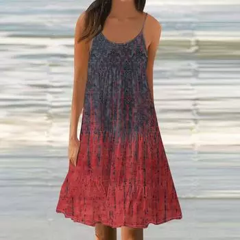 Женские летние модные свободные повседневные пляжные жилеты с принтом и пляжным жилетом S красный