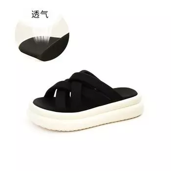 Женские летние модные тапочки для улицы 2025, новые, пляжные, на плоской подошве, удобные, универсальные, полумаленькие, ароматные, прохладные тапочки 35