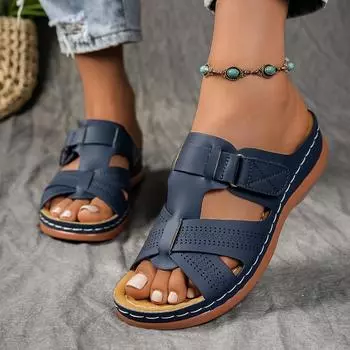 Женские летние модные тапочки и сандалии, удобные с поддержкой свода стопы, повседневные легкие пляжные тапочки с перекрестными ремешками 35 бордовый