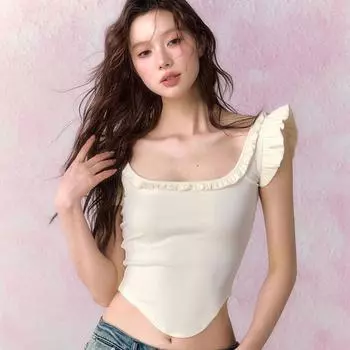 Женские летние модные топы, сексуальный жилет без рукавов, хлопковый жилет без рукавов с бретелями, Клубная одежда, майка S красный