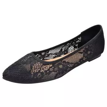 Женские летние модные универсальные туфли на плоской подошве из сетчатой пряжи с острым носком