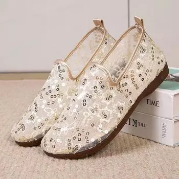 Женские летние мокасины класса люкс из вулканизированной ткани, повседневные, тренд 2024 года, удобные сетчатые туфли на плоской подошве, модная женская обувь для прогулок 35 чёрный