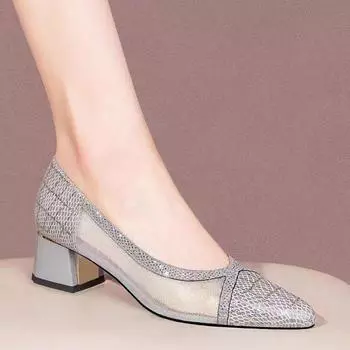 Женские летние мокасины, роскошные, элегантные, повседневные, для женщин, тенденции 2024 года, удобные, сетчатые, на открытом воздухе, модные, на танкетке, с острым носком 35 чёрный