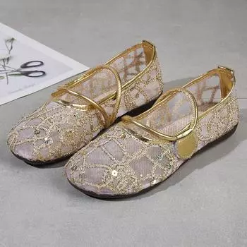 Женские летние мокасины, роскошные повседневные туфли из вулканизированной ткани для женщин, тренд 2024 года, удобные сетчатые плоские модные сандалии для отдыха на открытом воздухе 35 чёрный