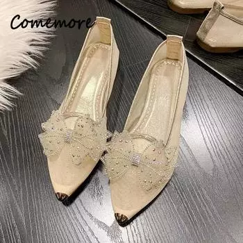 Женские летние мокасины, роскошные повседневные туфли на низком каблуке с острым носком для женщин, тенденции 2024 года, удобная обувь для активного отдыха 35 золотой