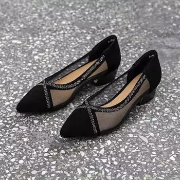 Женские летние мокасины женские роскошные повседневные социальные тенденции для женщин 2024 года удобные туфли на низком каблуке с острым носком модная обувь для активного отдыха 35 чёрный