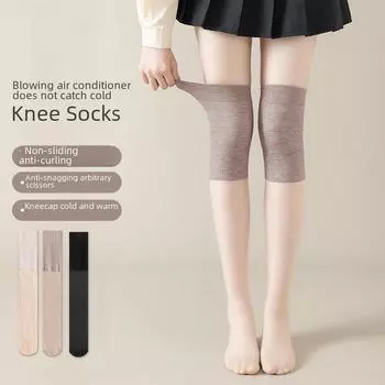 Женские летние наколенники Bonas: Тонкие, нескользящие, теплые гольфы для холодных ног. чёрный