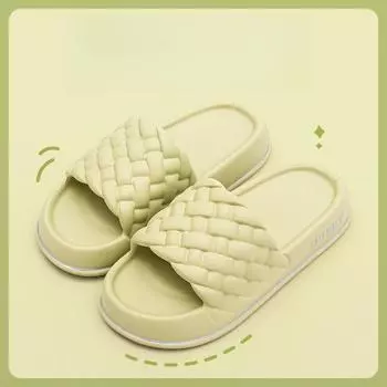 Женские летние нескользящие домашние тапочки на толстой подошве 36 ярко-зеленый