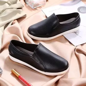 Женские летние нескользящие водонепроницаемые модные резиновые туфли с мелким носком 35 красный