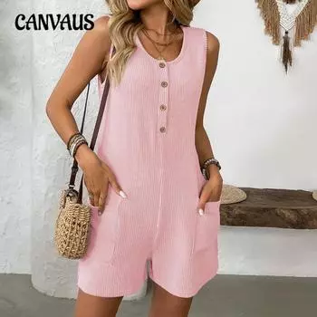 Женские летние новые цельные шорты с застежкой на пуговицу Темперамент Элегантный досуг S синий