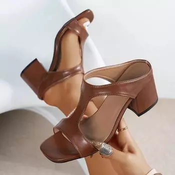 Женские летние новые дизайнерские повседневные босоножки из искусственной кожи с открытым носком, модные вечерние платья для шопинга, женские тапочки больших размеров 35