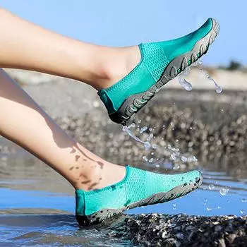 Женские летние новые дышащие забродные туфли большого размера, пляжные сандалии для активного отдыха, быстросохнущие, нескользящие, для плавания, дайвинга, спорта 35 розовый