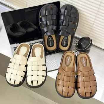 Женские летние новые мягкие кожаные сандалии на платформе 35