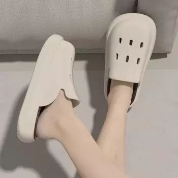 Женские летние новые нескользящие домашние тапочки на платформе 35-36 хаки