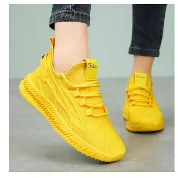 Женские летние новые повседневные одинарные туфли, модная дышащая спортивная обувь с сеткой 36 чёрный