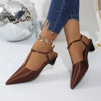 женские летние новые сексуальные дизайнерские туфли с острым носком на высоком каблуке для отдыха на открытом воздухе удобные неглубокие женские сандалии без застежек больших размеров 35