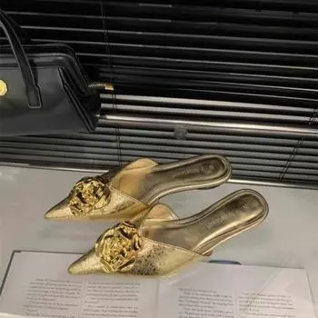 Женские летние новые сексуальные женские тапочки с цветочным принтом на низком каблуке, повседневные женские сандалии на высоком каблуке в уличном стиле 35