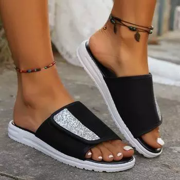 Женские летние новые стильные простые однотонные нескользящие повседневные удобные женские пляжные тапочки на плоской подошве для отдыха на открытом воздухе 36