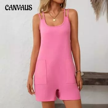 Женские летние новые свободные повседневные брюки Spice Girls с открытой спиной, уличный комбинезон без рукавов S зелёный