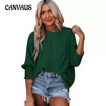 Женские летние новые свободные топы большого размера с круглым вырезом, однотонные S чёрный