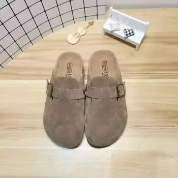 Женские летние новые тапочки 2024 года, простые однотонные универсальные женские тапочки Baotou, повседневные удобные домашние мюли на плоской подошве Zapatilla 35