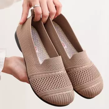 Женские летние новые тканые дышащие мокасины - мягкая подошва, нескользящая, обувь для мам среднего и пожилого возраста 37 фиолетовый