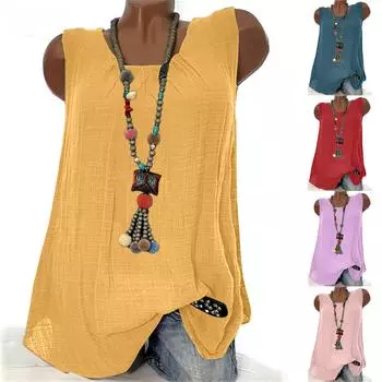 Женские летние однотонные повседневные майки, свободные плиссированные рубашки без рукавов с круглым вырезом, топы L тёмно-синий