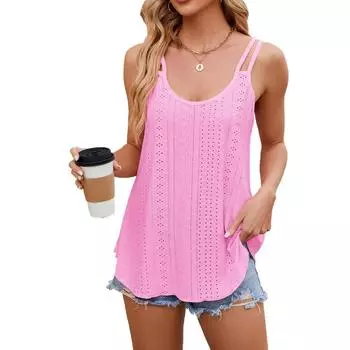 Женские летние однотонные топы на бретельках с круглым вырезом, сексуальный свободный жилет на бретельках S белый