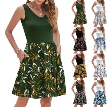 Женские летние платья без рукавов повседневные свободные летние платья на пуговицах с карманами L белый