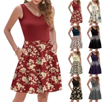 Женские летние платья без рукавов повседневные свободные летние платья на пуговицах с карманами M белый