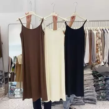 Женские летние платья без рукавов в рубчик, однотонное сексуальное трикотажное повседневное платье на бретельках S чёрный