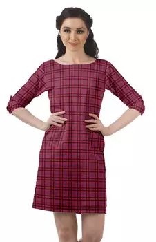 Женские летние платья Moomaya 3 с 4 рукавами, повседневное сменное платье с карманами 2XL ярко-красный