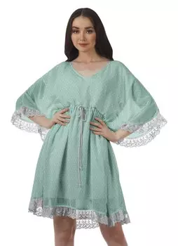 Женские летние платья Moomaya Cover Plus Size Kimono Sexy Printed Mini Dress 2XL синий