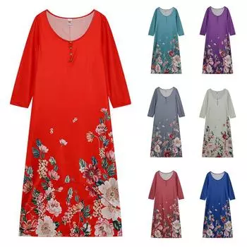 Женские летние платья Повседневное пляжное длинное платье макси с цветочным принтом в стиле бохо с карманами S белый