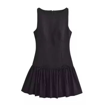 Женские летние платья, свободные сарафаны без рукавов с U-образным вырезом и карманами L красный