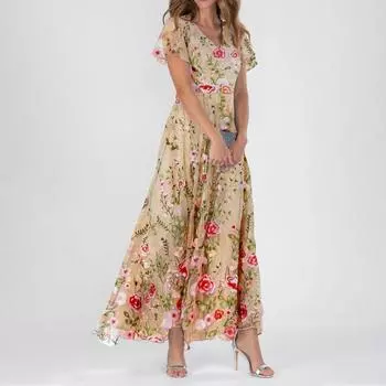 Женские летние платья Свободные юбки Повседневные платья L чёрный