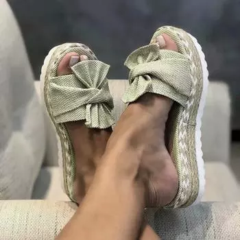 Женские летние пляжные дышащие сандалии на плоской подошве без шнуровки с открытым носком, плетеная обувь 38 зелёный