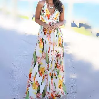 Женские летние пляжные повседневные платья с бретельками на бретельках S белый