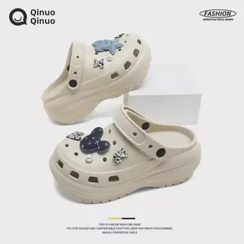 Женские летние пляжные сандалии с рисунком: Мягкая подошва, симпатичная и стильная парная обувь 2024 года 40-41