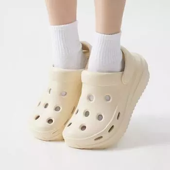 Женские летние пляжные сандалии в сырном стиле, садовые сандалии с широким носком, нескользящие домашние тапочки для душа 44-45 белый