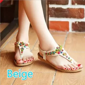 Женские летние пляжные шлепанцы в богемном стиле, обувь-гладиатор, женская обувь, сандалии, туфли на платформе с зажимом для носка 36.0 чёрный