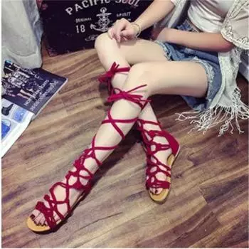 Женские летние полые ботильоны римские гладиаторские сандалии с перекрещенными ремешками с открытым носком женские туфли на плоской подошве 35 чёрный