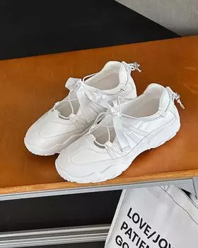 Женские летние полые и дышащие сандалии-платформы в балетном стиле, увеличивающие рост на 5 см, повседневные спортивные сандалии Мэри Джейн 35 белый