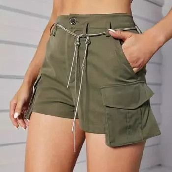 Женские летние повседневные дышащие рабочие шорты S армия зеленый